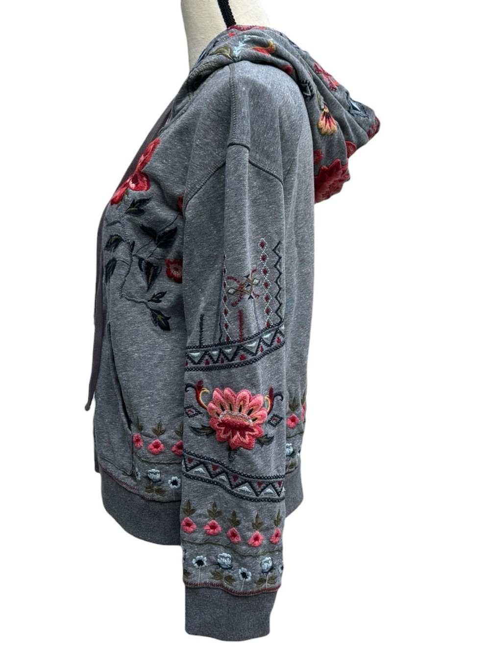 Driftwood Embroidered Floral Zip Hoodie Boho Western Jacket Medium - Picture 4 of 9